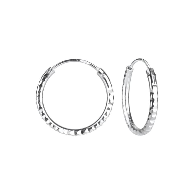 Joy|S - Zilveren oorringen - 16 mm - diamond cut