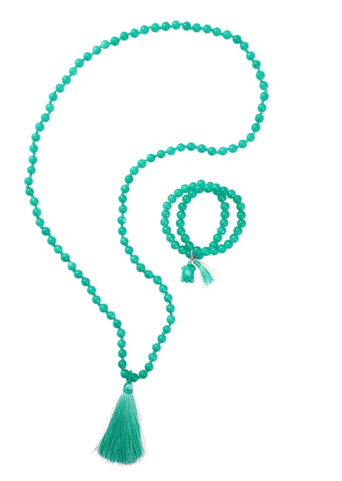 Set parelkettingen - groen - Gr. Standaardmaat van Goldner Fashion