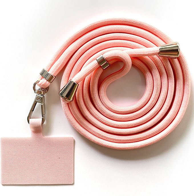 Universele verstelbare telefoonkoord - baby roze - 150 cm