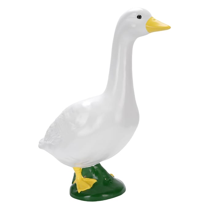 Tuin Gans Beeld Hars Levensgroot Groot Formaat Witte Gans Sculptuur Ornament voor Zwembad Tuin Buiten white