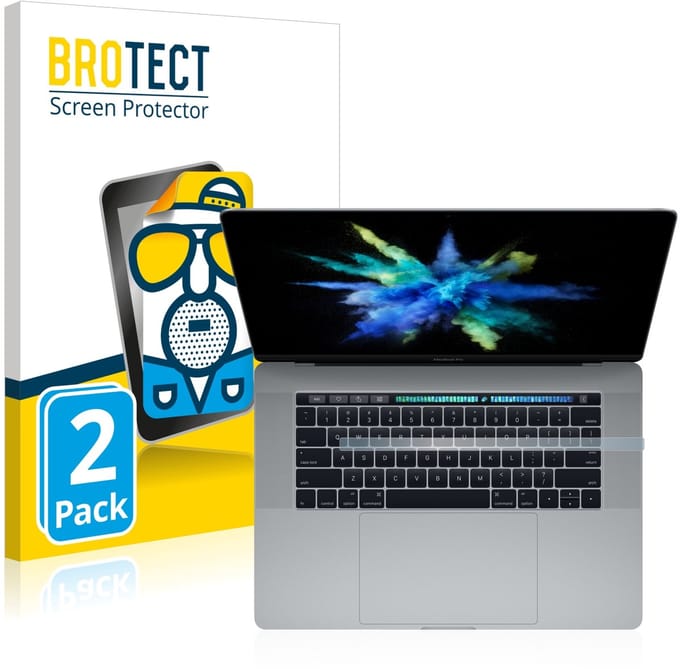 BROTECT - Screenprotector voor Apple MacBook Pro 15" 2017 (ALLEEN Touch Bar) - Folie Beschermfolie matte 2 Stuks