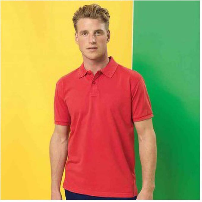 Asquith & Fox Heren Poloshirt met korte mouwen Prestatiemengsel (Rood)