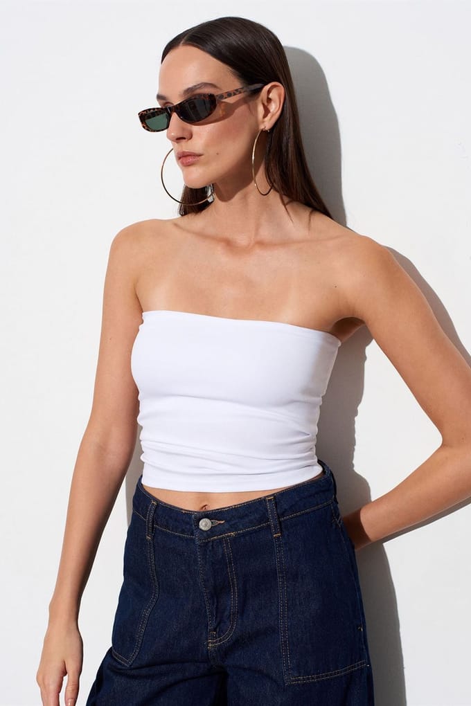 Strapless Bodycon Bandeau Blouse