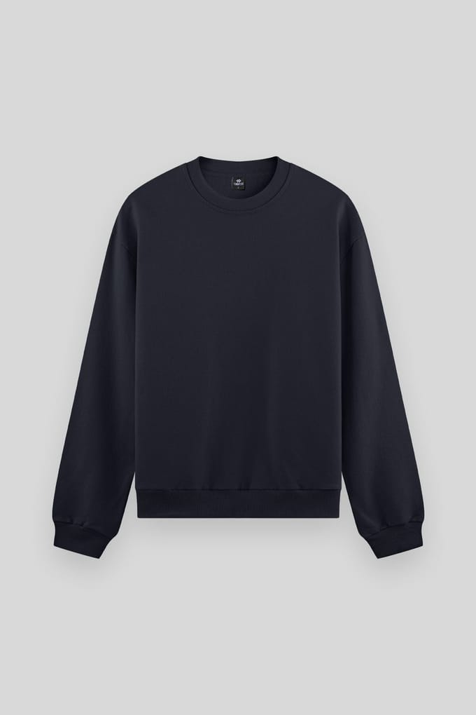 Heren Effen Rundhals Sweatshirt