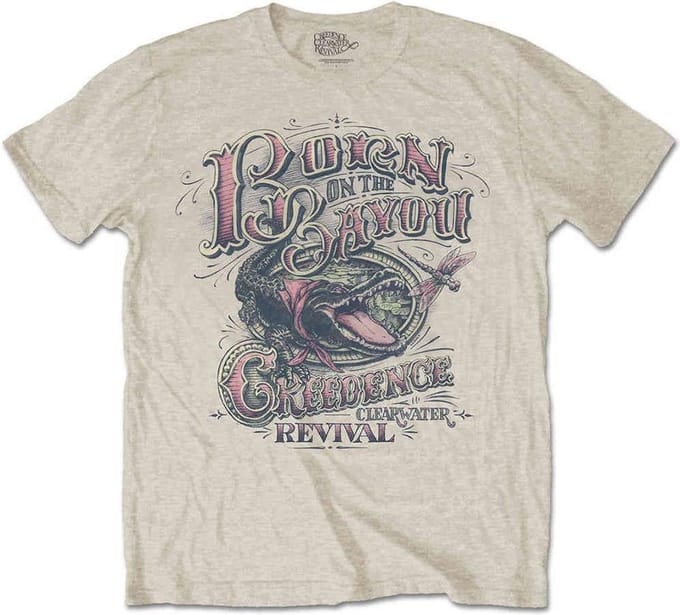 Creedence Clearwater Revival - Born On The Bayou Heren Tshirt - L - Creme
