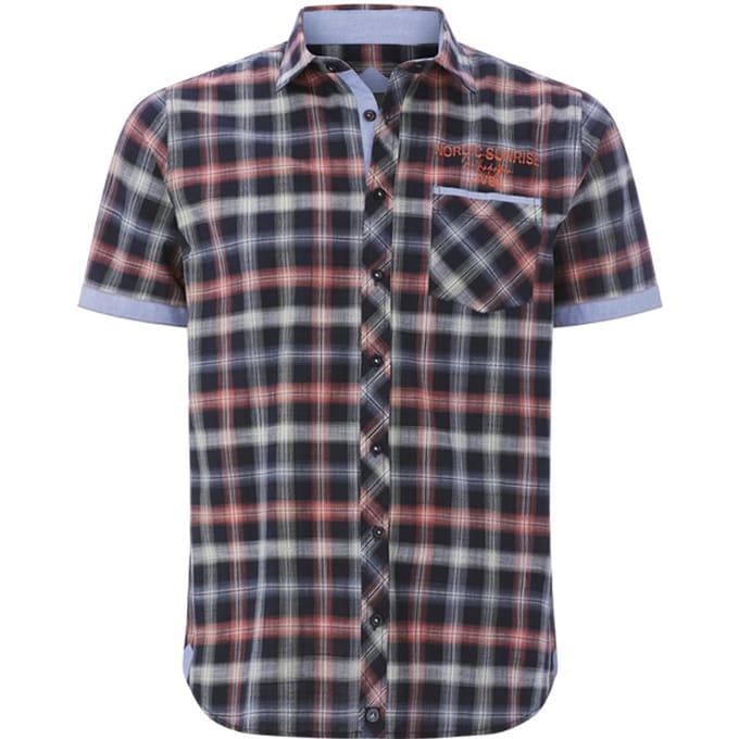 Jan Vanderstorm herren Overhemd Met Korte Mouwen - 51/52 - donkerblauw - Plus Size