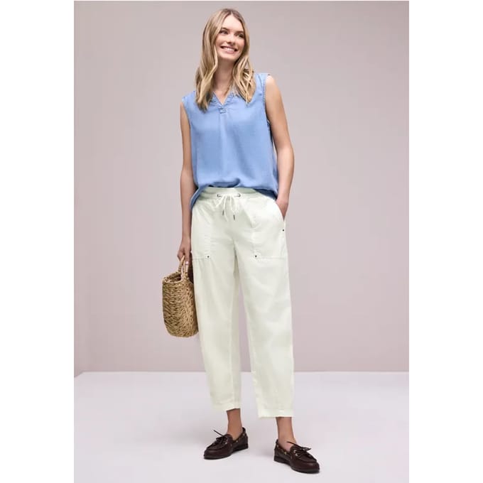 Barrel Leg broek in Papertouch-kwaliteit