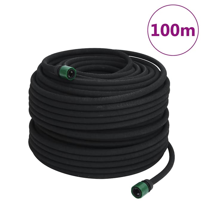 vidaXL - Druppelslang - 0,6'' - 100 - m - rubber - zwart