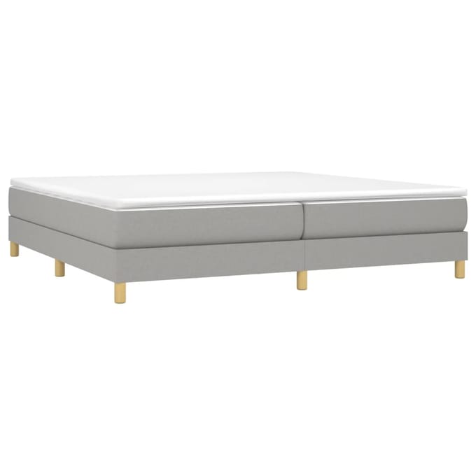 vidaXL - Boxspring - bed - stof - lichtgrijs - 200x200 - cm
