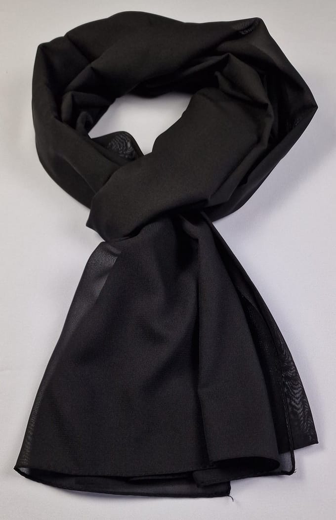 Hoofddoek effen van chiffon stof / 70 x 200 cm extra lang