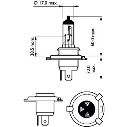 Gloeilamp, mistlamp PHILIPS 12342LLECOC1
