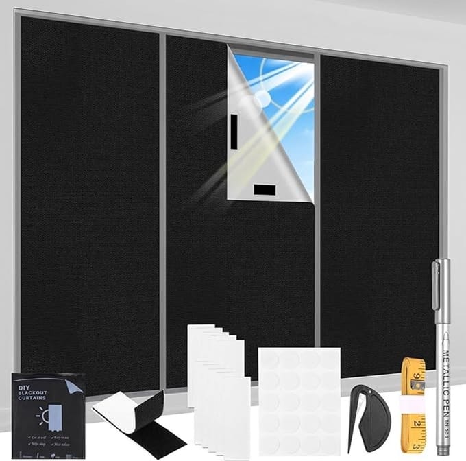 Lichtdichte Raamfolie 200x145 cm - Zwarte Zonwering voor Binnen