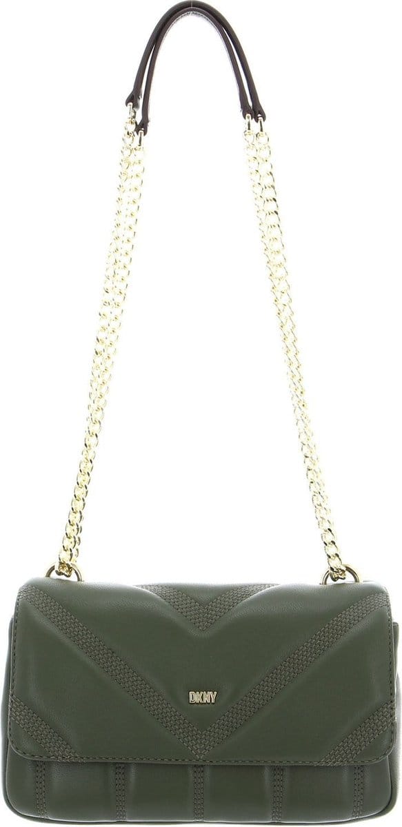 DKNY Schoudertas Becca Flap Shoulder Bag Army Green Olijfgroen