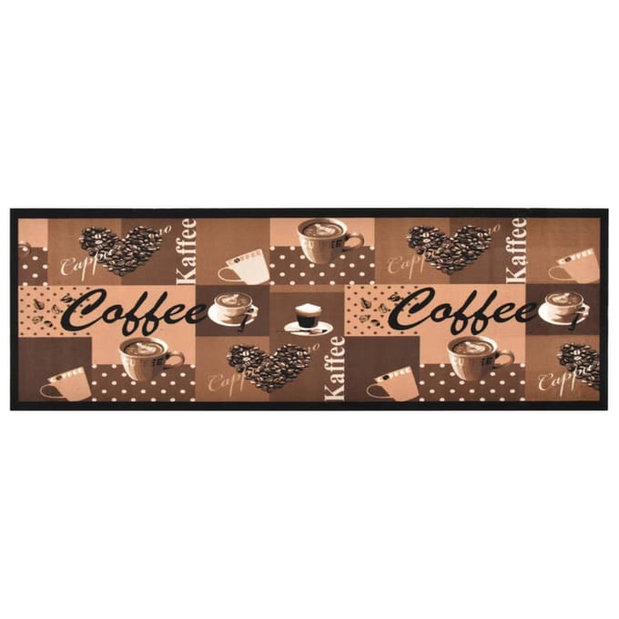 vidaXL - Keukenmat - wasbaar - Coffee - 60x180 - cm - bruin