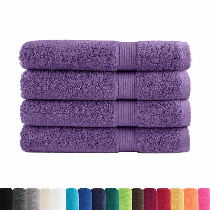 vidaXL - Handdoeken - SOLUND - 4 - st - 600 - g/m² - 100x200 - cm - paars