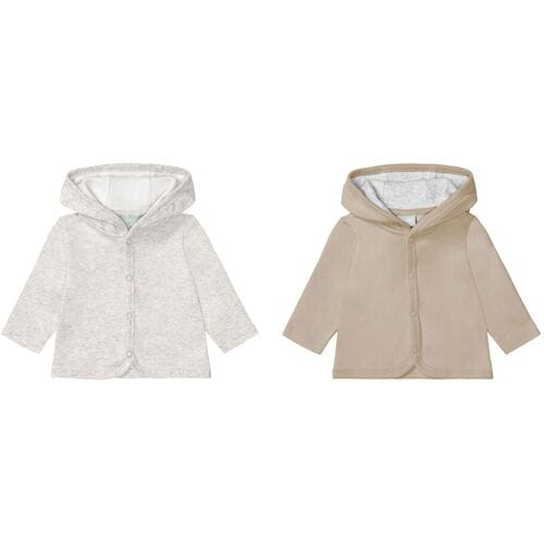LUPILU 2 baby vestjes (Lichtgrijs/Beige, 86/92)