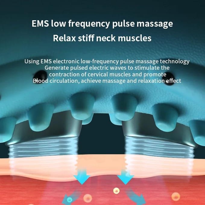Elektrische Cervicale Massager Ruggengraat Stretch Nek Schouder Cervicale Spierontspanning Apparaat Schoudermassagekussen Ruggengraatcorrectie white
