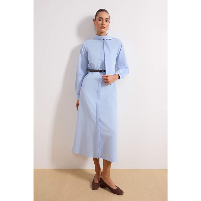 Dames maxi-jurk, plat model, lang, casual/dagelijks, A-lijn model, geschikt voor hijab