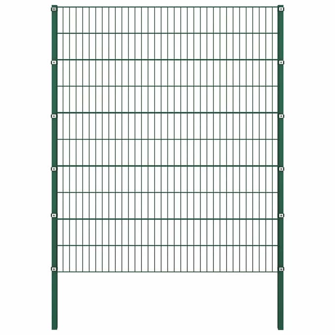 vidaXL - Schuttingpaneel - met - palen - ijzer - 867x200 - cm - groen