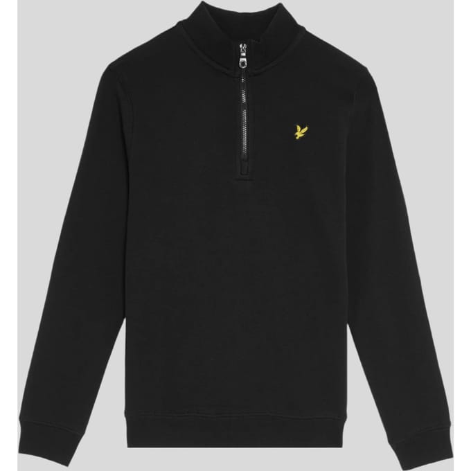 Lyle & Scott Jongens 1/4 Rits Trui - Zwart