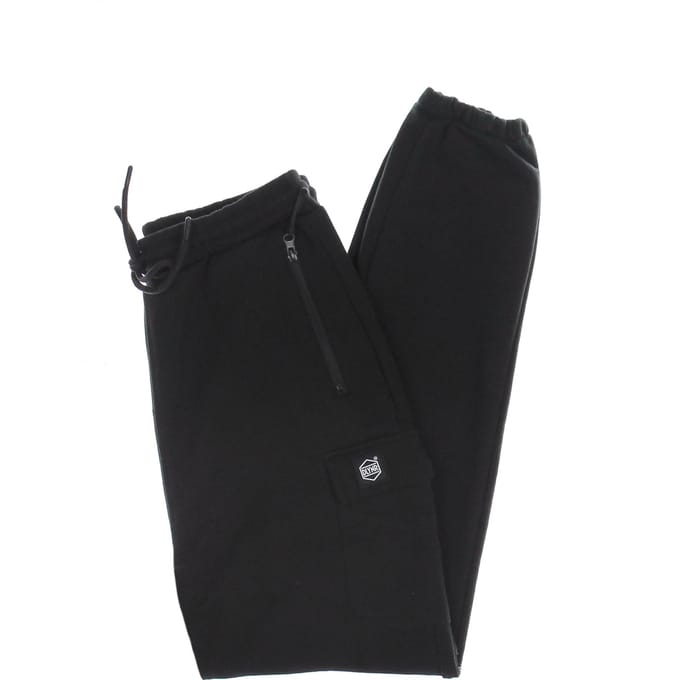 Lichtgewicht trainingsbroek voor heren, geweven vierkant label, cargo-joggingbroek, zwart