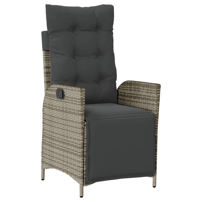 vidaXL - 7-delige - Tuinset - met - kussens - poly - rattan - grijs