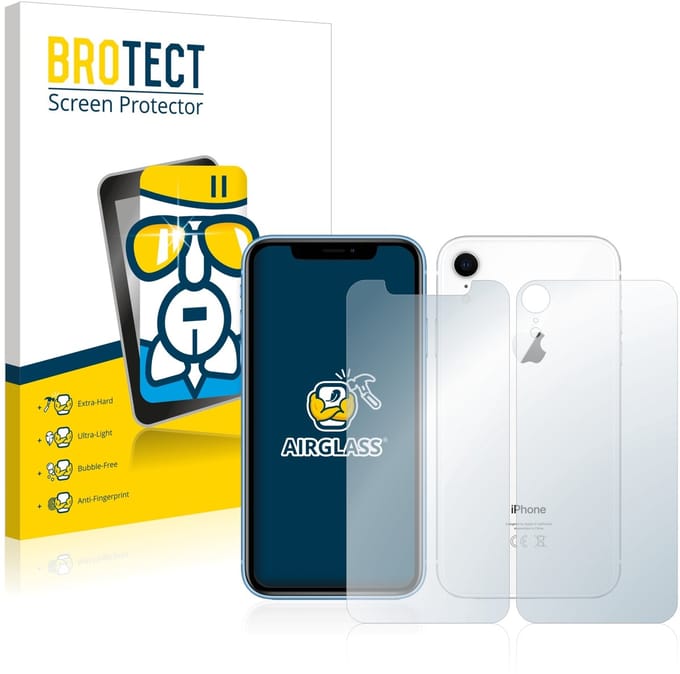 Screenprotector voor Apple iPhone XR (Voor+Achter) Beschermglas transparant
