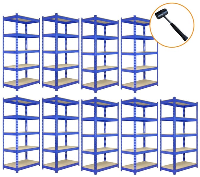 Magazijnstellingen - blauw - set van 9 - 280 kg per plank