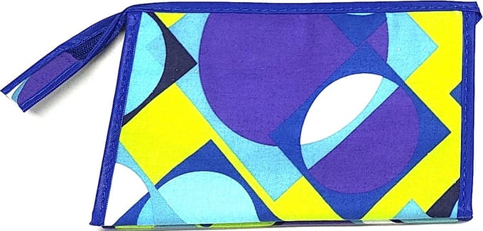 Rojafit - Make-up Tasje - Retro Style - Purple Circle - Afmeting: 18 x 5,5 x 11 cm.