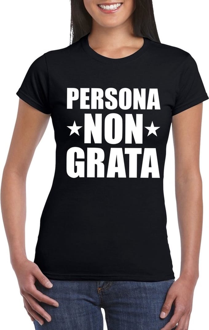 Zwart persona non grata t-shirt voor dames M
