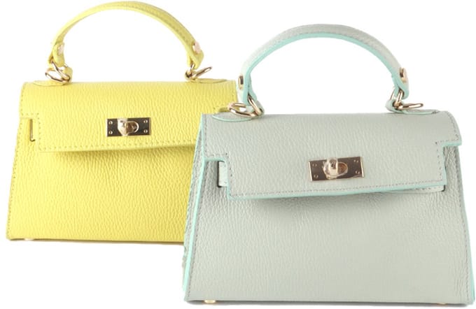 Giuliano Lederen Schoudertas Amaya - Dames - Made in Italy - Geel