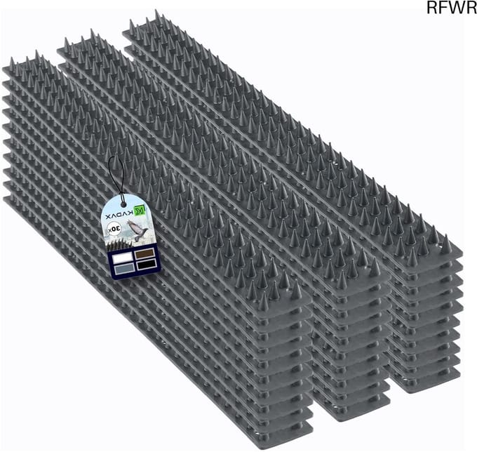 RFWR® Vogelpins tegen Duiven, Katten en Marters - 15 Meter Duivenafweer in Grijs, 30 Stuks
