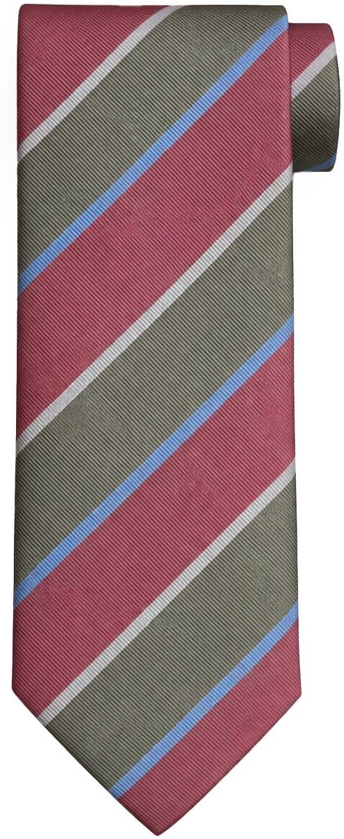 Suitable Stropdas Zijde Triple Stripe Groen - Streep - Heren das - Breedte: 7 cm -
