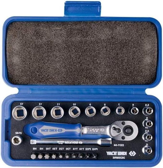 Ratchet en Socket Set - Dopsleutel Set - Klus Klussen - Mechanisch Gebruik - 1/4 inch - Blauw