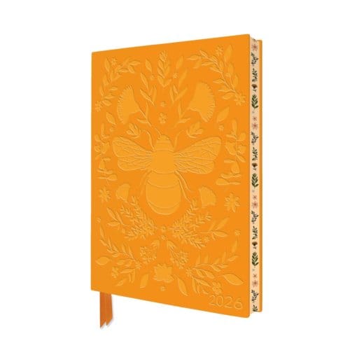 Jade Mosinski: Bee 2026 Artisan Art Vegan Leather Diary Planner - Page To View With Notes - Flame - Tree Flame