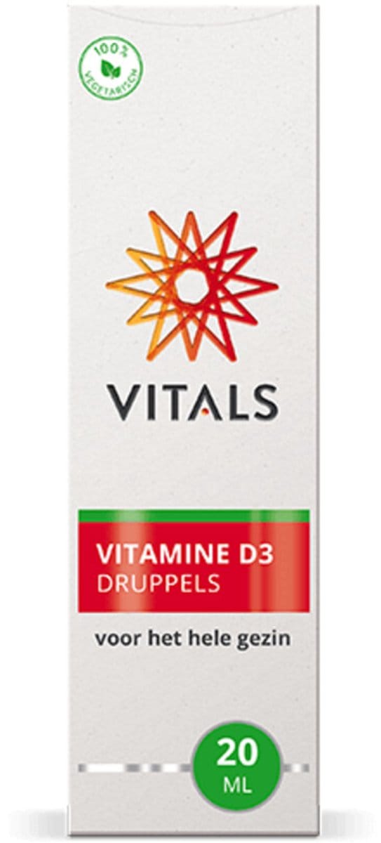 Vitals - Vitamine D3 Druppels - 2 x 20 ml - Voordeelverpakking