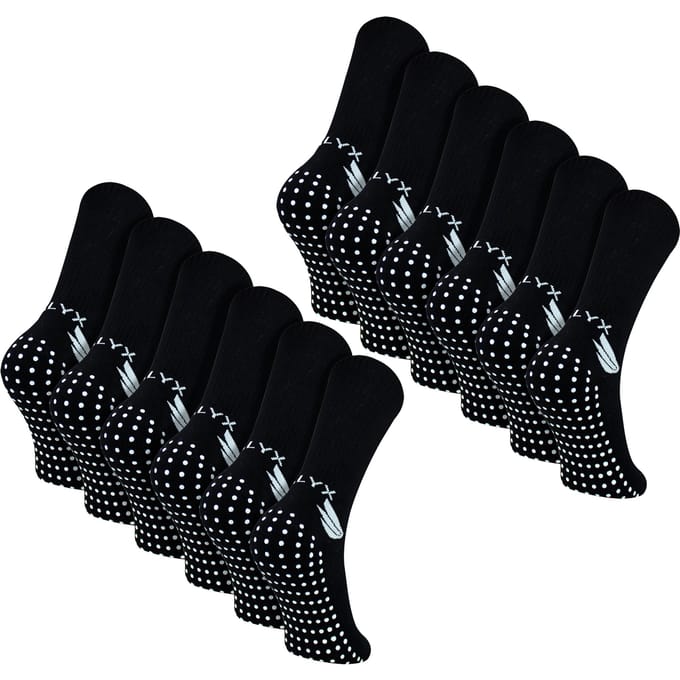 12-Pack Heren Bamboo Crew Grip Sokken | Versterkte Hak & Toes Soft Antislip Sokken