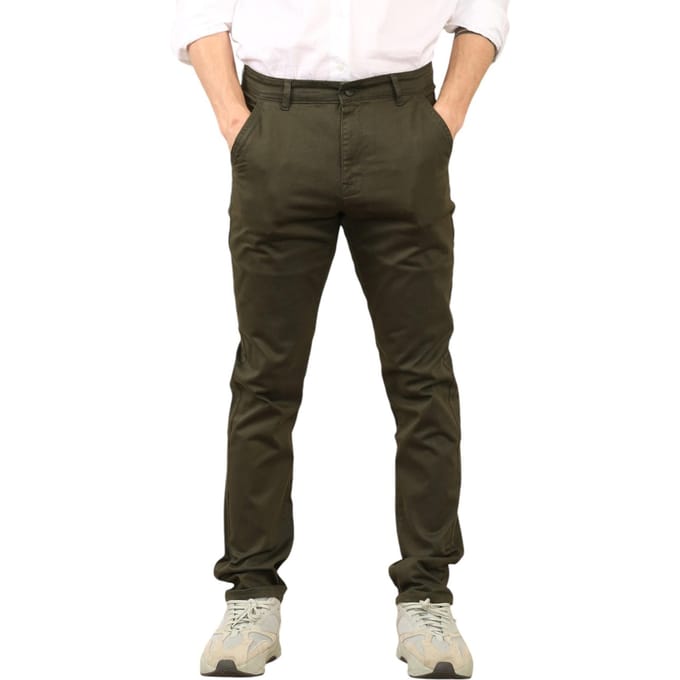 MYT Heren Slim Fit Chino in Olijf