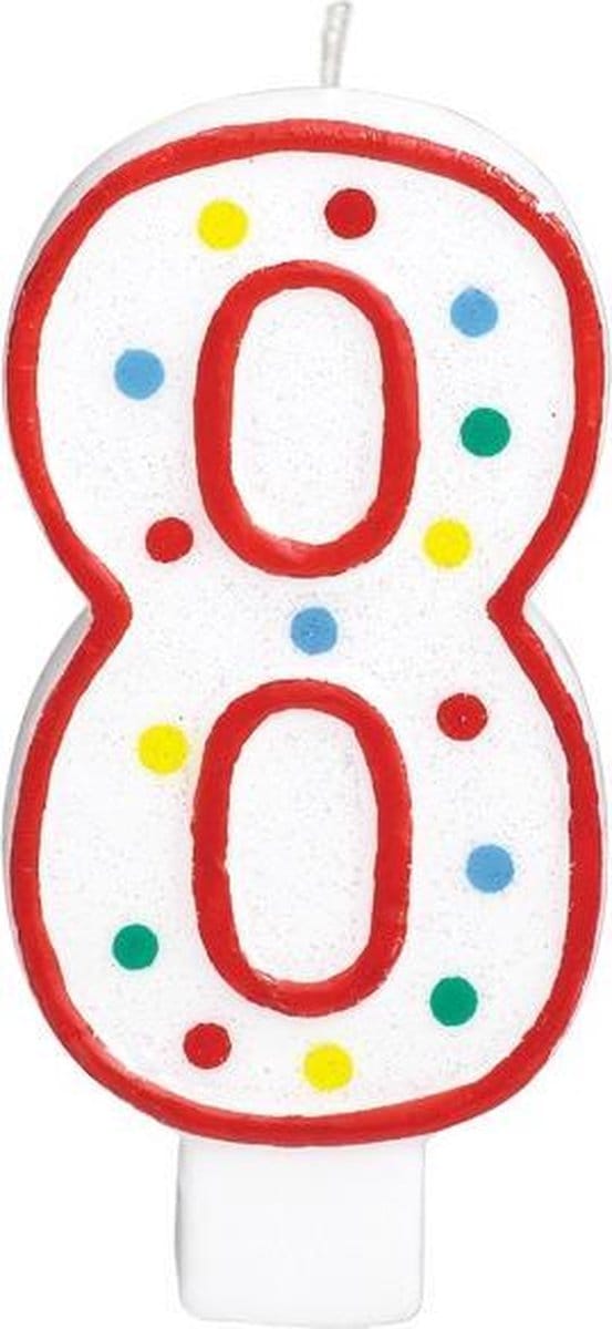 Amscan Verjaardagskaars 8 Jaar Rood 19 Cm