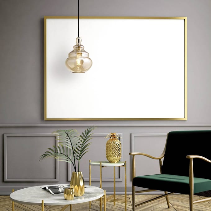 miloox by Sforzin Hanglamp Adone, barnsteen, glas, Ø 19 cm, 1-lamp
