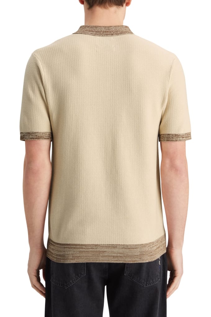 Scotch & Soda Structure Knitted Polo Parchment Talla: S | Polos Outlet | Hombre | Blanco