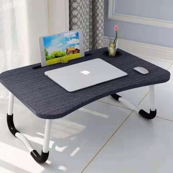 Herzberg HG-04173: Opvouwbaar schootbureau met beker- en tablethouder