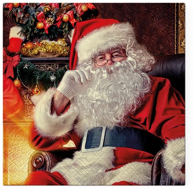 Lunch servetten Santa at home - Tete a tete - 33x33 cm