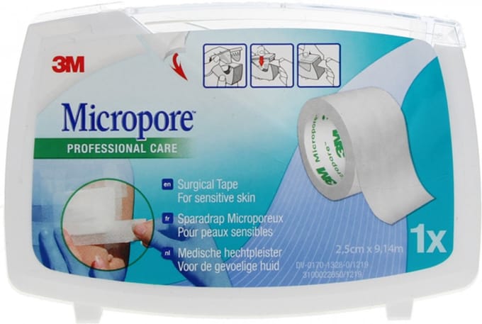 3M Micropore Professional Care Pleister 2,5 cm x 9,14 m