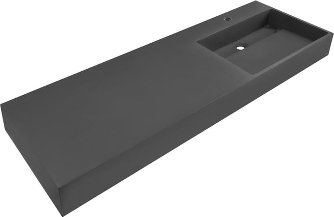 CUSCO - Wastafel - Zwart - 150 x 48 cm - Mineraalgietwerk