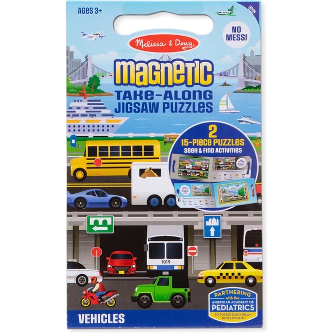 Melissa & Doug magnetische meeneempuzzels - voertuigen