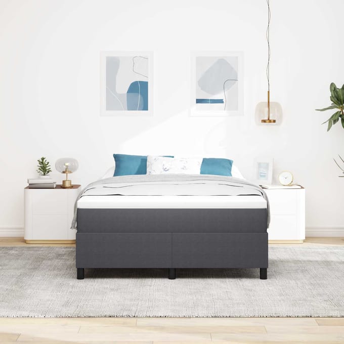 vidaXL - Platformbedframe - Donkergrijs - 140 - x - 190 - cm - Corduroy - stof