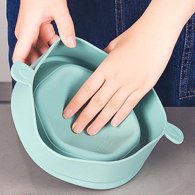 Machine à pop-corn pliable en silicone pour micro-ondes, avec couvercle et poignées, compatible lave-vaisselle white