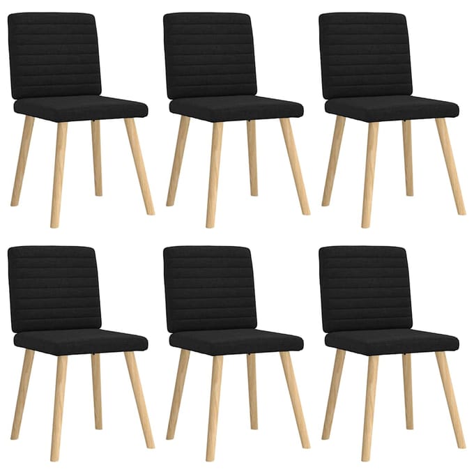 vidaXL - Eetkamerstoelen - 6 - st - stof - zwart