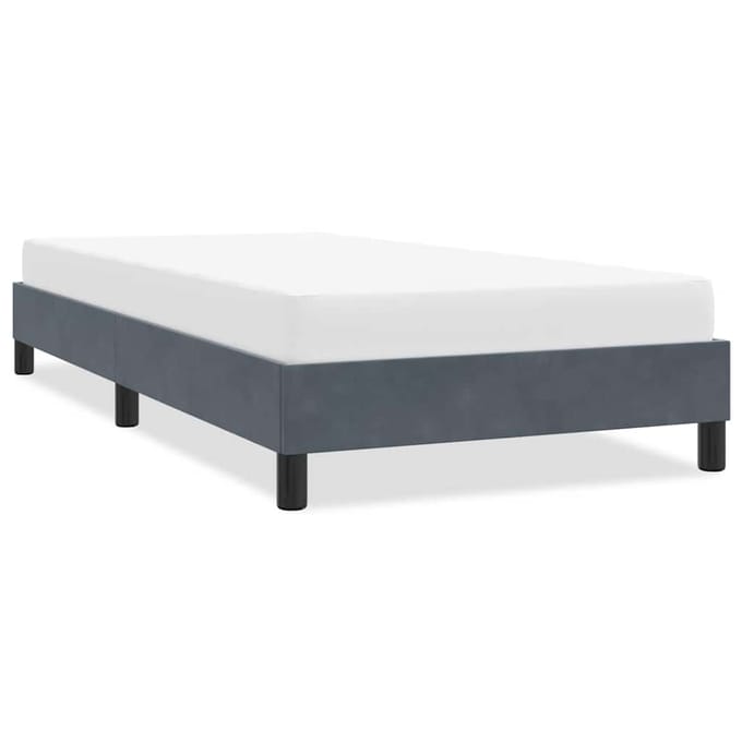 vidaXL - Bedframe - zonder - matras - 100x220 - cm - fluweel - donkergrijs